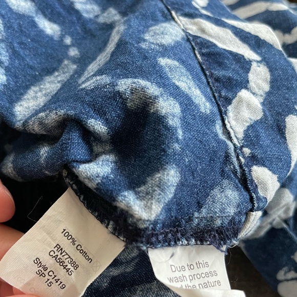 Madewell |Women’s Boho Geometric Cotton Blouse in Navy & White, Size XS••• - Picture 8 of 12